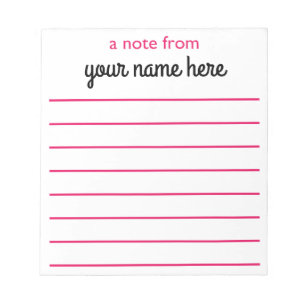 Personalised Lined Notepad for Girls
