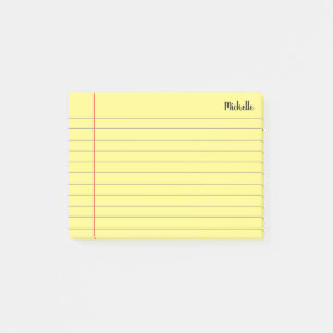 Personalised Lined School Notebook Paper Post-it Notes