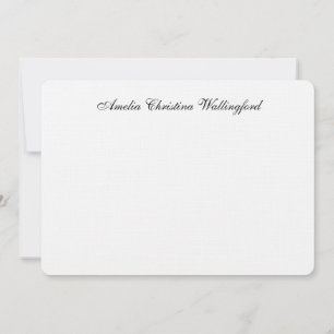 Personalised Linen Flat Note Card