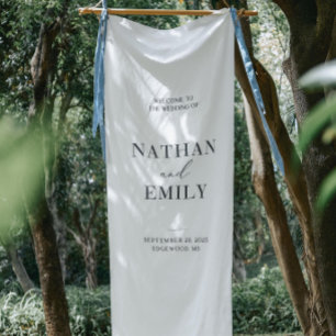 Personalised Linen Wedding Welcome Sign – Custom 