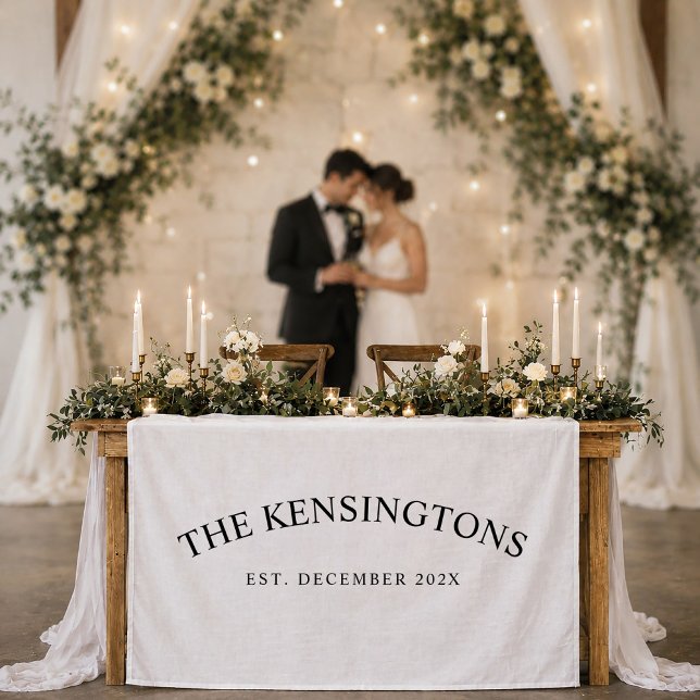 Personalised Linen Wedding Welcome Table Banner Tapestry (Creator Uploaded)