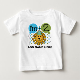 Personalised Lion 2nd Birthday Tshirt