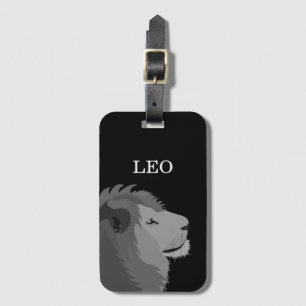 Personalised Lion Animal Wildlife Leo Zodiac Sign Luggage Tag