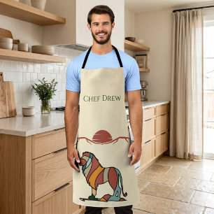 Personalised Lion Chef BBQ Apron