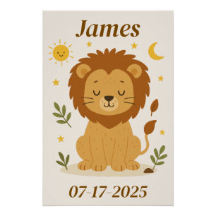  Personalised Lion Poster for Kids 