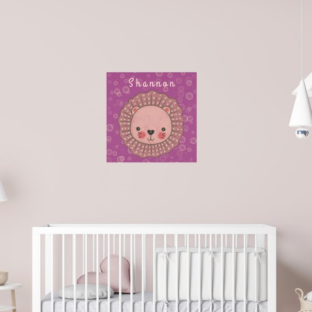 Personalised Lion Wall Art for Kids (Nursery 2)