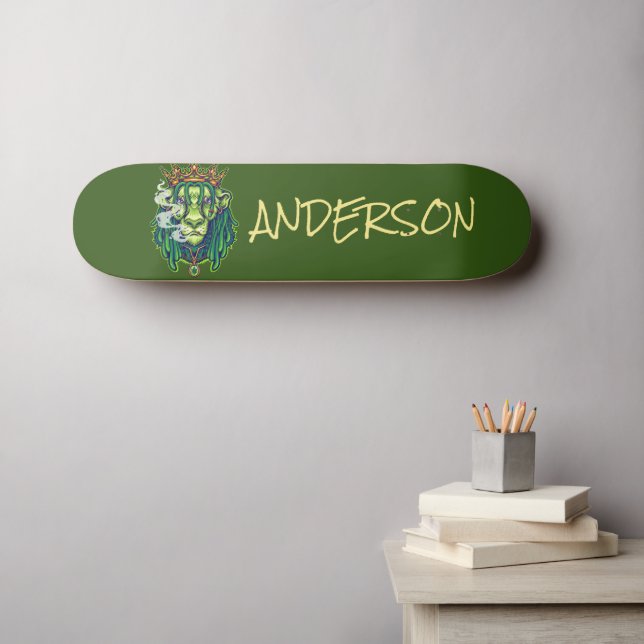 Personalised  LION WEED KING Skateboard (Wall Art (Horz))