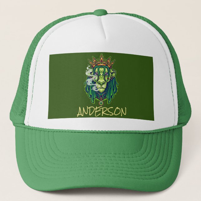 Personalised  LION WEED KING Trucker Hat (Front)