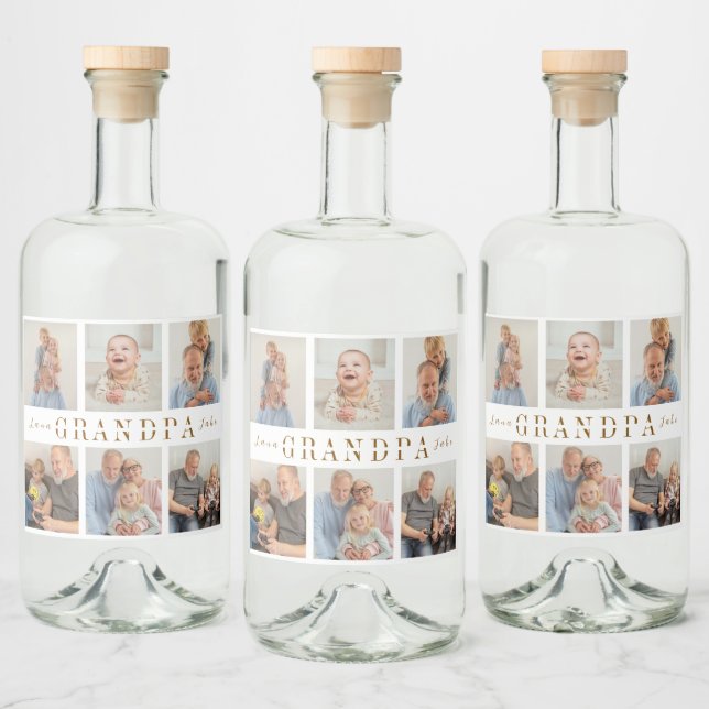 Personalised Liquor Bottle Label Grandpa Pictures (Bottles)