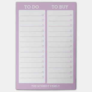Personalised List- To Do, To Buy - Lavender Post-it Notes