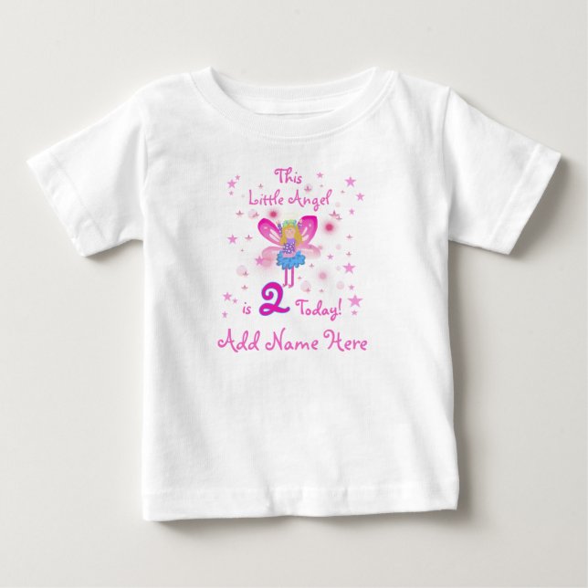 Personalised LIttle Angel 2nd Birthday Tshirt (Front)