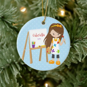 Personalised Little Artist Christmas Ornament