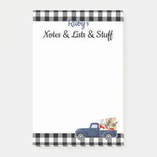 Personalised Little Blue Vintage Truck Post-it Notes