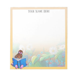 Personalised Little Book Reader Girl Notepad