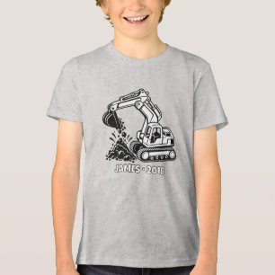 Personalised Little Digger Tri-Blend Shirt