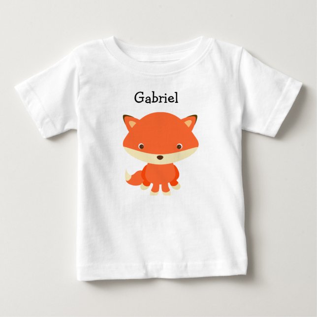 Personalised little Fox One Piece Baby Tee (Front)