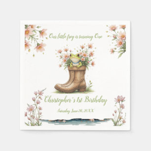 Personalised little Froggie 1st birthday party Napkin
