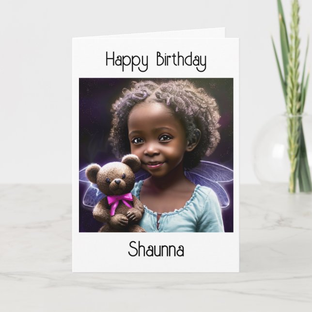 Personalised Little Girl Happy Birthday Card (Front)