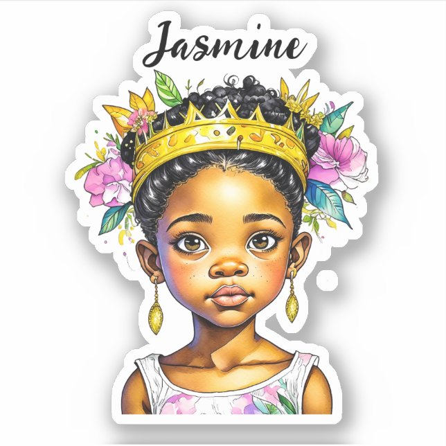 Personalised Little Girl Princess of Colour (Front)