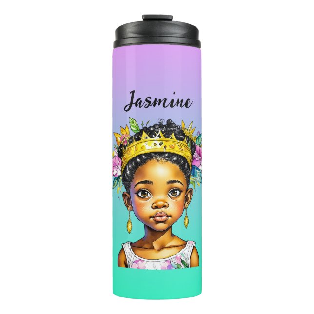 Personalised Little Girl Princess of Colour Thermal Tumbler (Front)