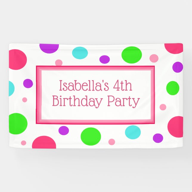 Personalised Little Girl's Birthday Banner (Horizontal)