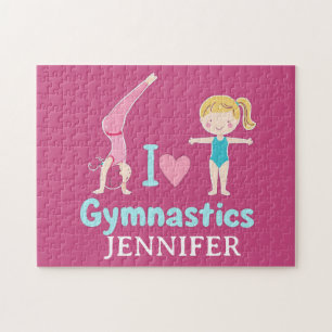Personalised Little Gymnast Girl,I Love Gymnastics Jigsaw Puzzle