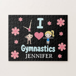 Personalised Little Gymnast Girl,I Love Gymnastics Jigsaw Puzzle