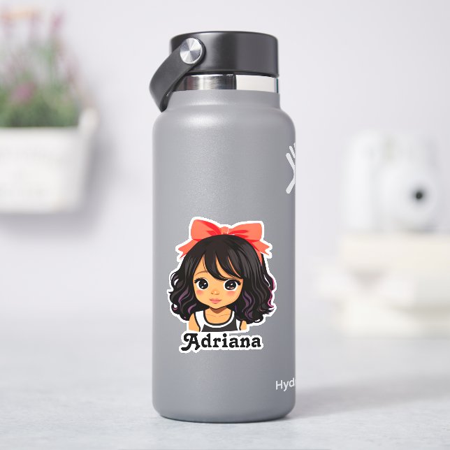 Personalised Little Hispanic Cartoon Girl (HydroFlask)
