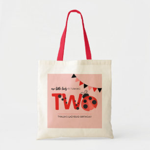 Personalised Little Lady Ladybug Favour Tote Bag