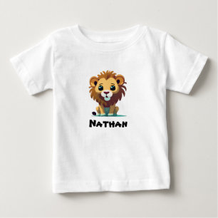 Personalised Little Lion Baby T-Shirt