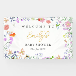 Personalised Little Love Bug Baby Shower Banner