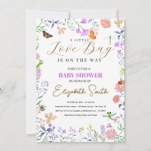 Personalised Little Love Bug Baby Shower Invitation