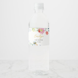 Personalised Little Love Bug Baby Shower Water Bottle Label