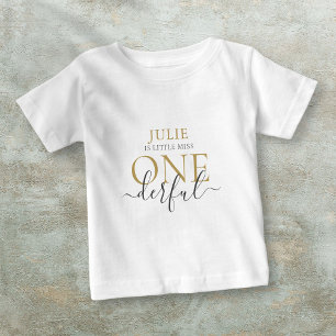 Personalised Little Miss ONEderful Baby T-Shirt