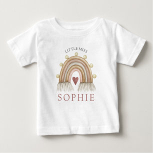 Personalised Little Miss Rainbow  Baby T-Shirt