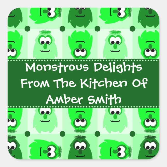 Personalised Little Monster Pattern Labels (Front)