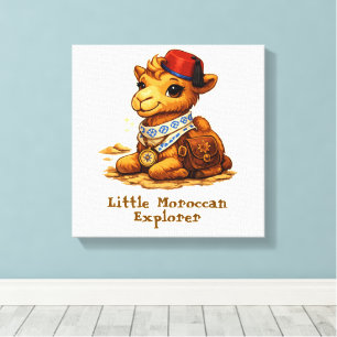 Personalised Little Moroccan Explorer Camel – Cute Canvas Print
