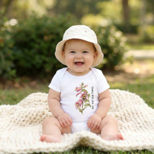 Personalised Little Pollinators Small Bee Floral Baby Bodysuit