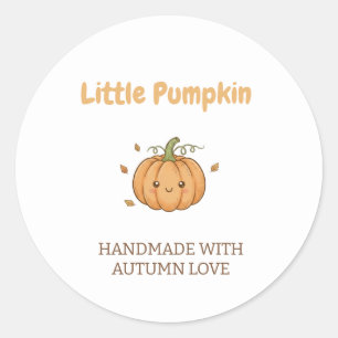 Personalised Little Pumpkin Baby Blanket Classic Round Sticker