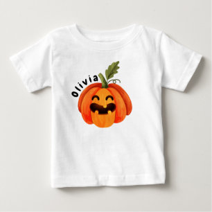 Personalised Little Pumpkin Halloween Baby T-Shirt