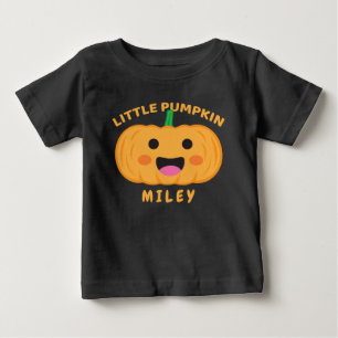 Personalised Little Pumpkin Halloween Thanksgiving Baby T-Shirt
