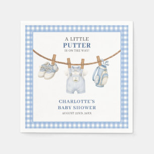 Personalised Little Putter Blue Golf Boy Baby Show Napkin