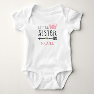 Personalised Little Sister Baby Bodysuit