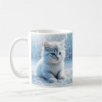Personalised Little White Kitten in Snow