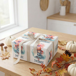 Personalised Little Witch Halloween Gift Wrapping Paper