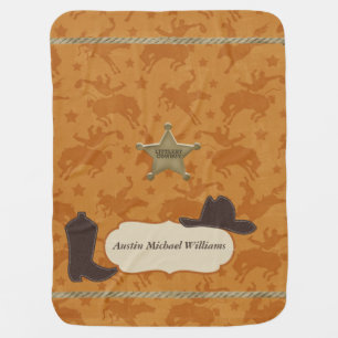 Personalised Littlest Cowboy Baby Blanket