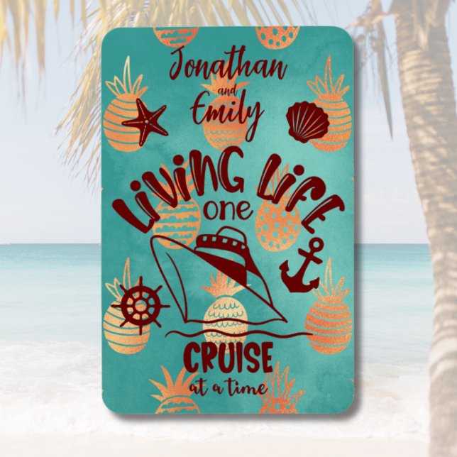 Personalised Living Life One Cruise at a Time Door Magnet (Personalized Living Life One Cruise At A Time Cruise Door Magnet)