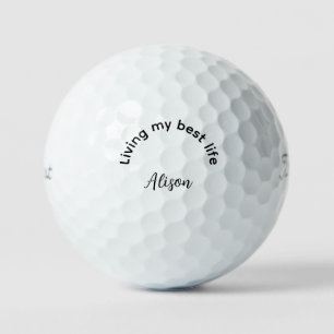 Personalised Living my Best Life Titleist Pro VI  Golf Balls