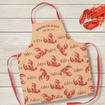 Personalised Lobster Bake Chef Seafood Pattern Apron<br><div class="desc">A fun apron featuring a red lobster pattern -  Add two lines of custom text to personalise. Perfect for anyone who loves seafood,  lobsters,  cooking and more. Great for a summer lobster bake party.</div>