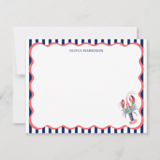 Personalised Lobster Notecards | Custom stationery
